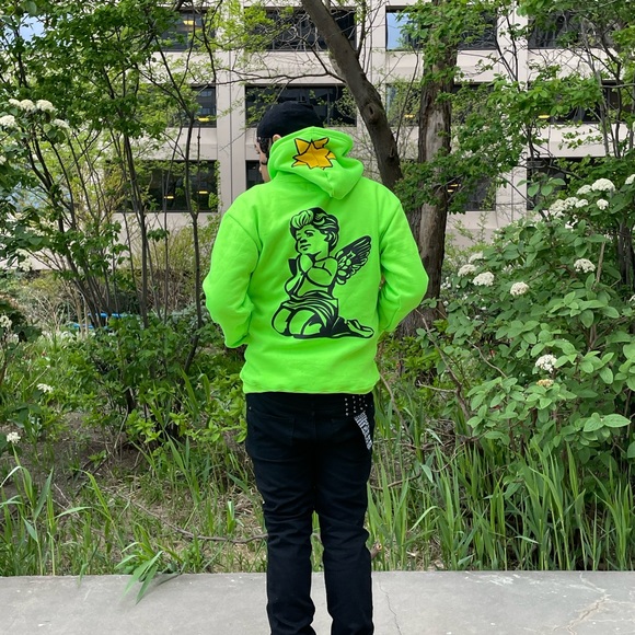 GREEN ANGEL HOODIE - Picture 1 of 5